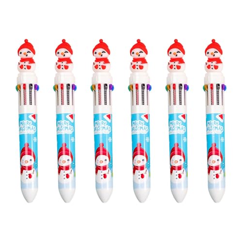 YiNLuax Kugelschreiber, Cartoon-Weihnachts-Kugelschreiber, 10-in-1, mehrfarbig, Kugelschreiber, Büro, Schulbedarf, 6 Stück YiNLuax Kugelschreiber, Cartoon-Weihnachts-Kugelschreiber, 10-in-1, mehrfarbig, Kugelschreiber, Büro, Schulbedarf, 6 Stück von YiNLuax