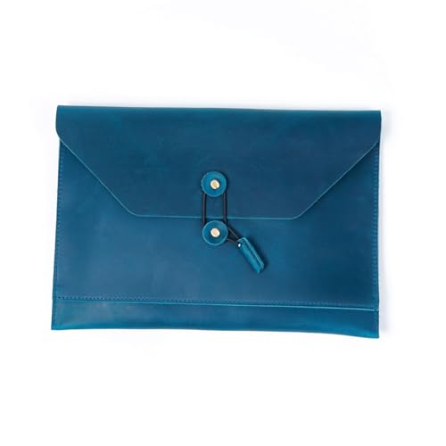 YiNLuax Leder Aktenordner Multifunktionale Dokumententasche mit mehreren Kartenfächern und Schnurverschluss, Leder-Laptophülle von YiNLuax