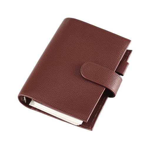 YiNLuax Notizbuch aus PU-Leder, nachfüllbar, mit Stiftschlitz, Kartenhalter, Quittungstasche, Reißverschluss, Geldtasche für Damen von YiNLuax