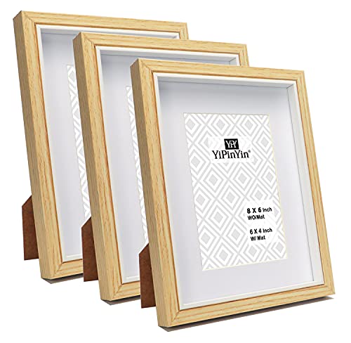 YiPinYin Bilderrahmen, 15.2 x 20.3 cm, zweifarbig, mit Passepartout für 15.2 x 10.2 cm, 20.3 x 15.2 cm, stilvoller Holz-Bilderrahmen mit Glas für Wandmontage und Schreibtischplatte YiPinYin Bilderrahmen, 15.2 x 20.3 cm, zweifarbig, mit Passepartout für 15.2 x 10.2 cm, 20.3 x 15.2 cm, stilvoller Holz-Bilderrahmen mit Glas für Wandmontage und Schreibtischplatte von YiPinYin