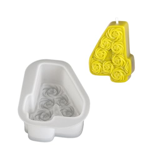 0-8 Rose Numbe Kerzenform Silikonform Duft Kerzenform Fondant Kuchenform Gussgussformen Federformen Formen von YiQinzcxg