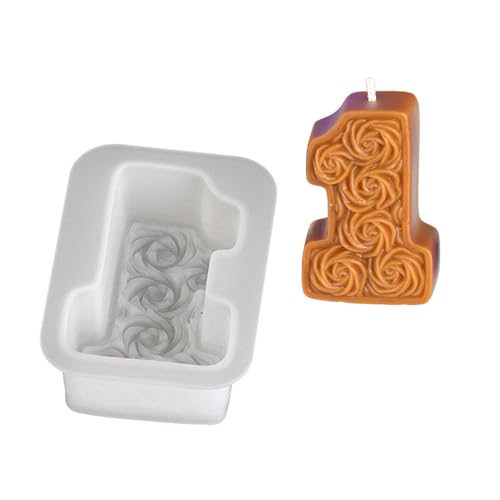 0-8 Rose Numbe Kerzenform Silikonform Duft Kerzenform Fondant Kuchenform Gussgussformen Federformen Formen von YiQinzcxg