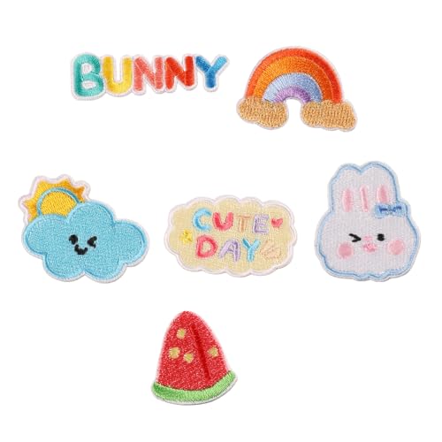 6 PCs Cartoon Kaninchen Gestickte Flecken Tiereisen Auf Flecken Regenbogenreparaturflecken Nähflecken Für Kleidungschuhe 6 PCs Cartoon Kaninchen Gestickte Flecken Tiereisen Auf Flecken Regenbogenreparaturflecken Nähflecken Für Kleidungschuhe von YiQinzcxg