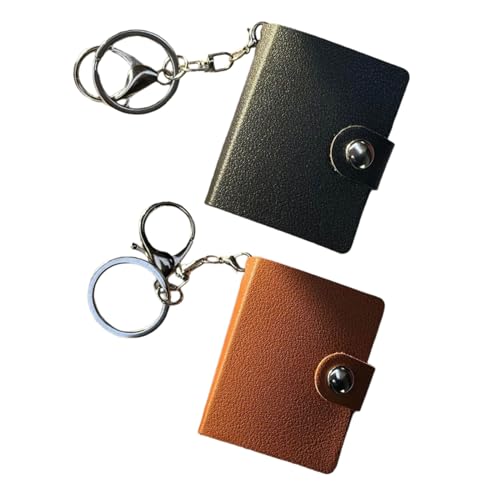 Pack Aus 2 Kleinem Lederfotalalbum Mit Keyrings Einfügen Pocket Organisatoren Perfekt Für Reisen 2 Zoll Schlüsselfotos Kleines Foto von YiQinzcxg