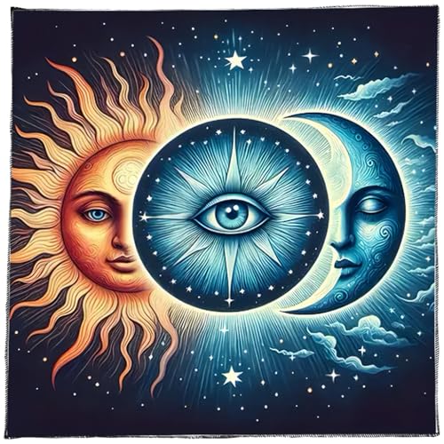 YiQinzcxg Divinationen Tischdecke Blumenmondsonne Astrologie Tarotkarte Tischdecke Altars Stoff Göttlichkeit Brettspiel Accessoire von YiQinzcxg