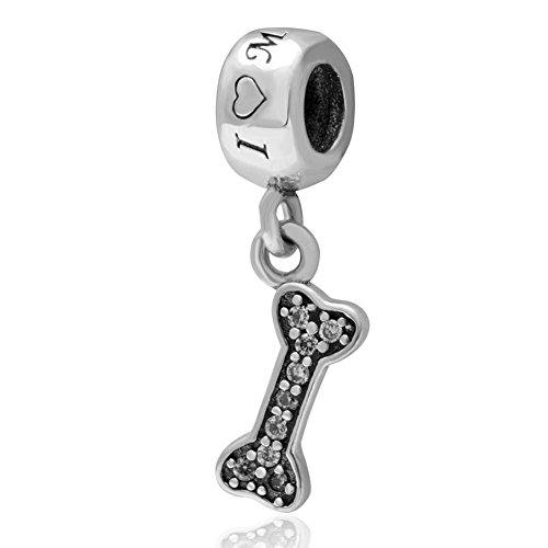 I Love My Dog Charm Knochen Charm Tier Charm Haustier Charm Geburtstag Charm für Pandora Bettelarmband von YiRong Jewelry