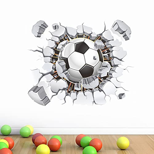 3D Fussball Inspiration Wandtattoo 3D Fussball Aufkleber Naturgetreue Fussball Dekoration Cartoon Kinderzimmer Wandgemälde von YiYaO