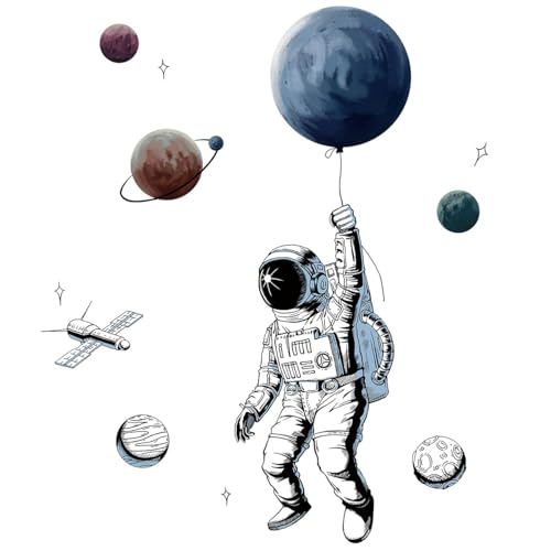 Aufkleber Kinderzimmer 3D-Effekt Ultimate Wandtattoo Wandsticker Astronaut Wandaufkleber Kosmische Aufkleber Space Wandaufkleber von YiYaO