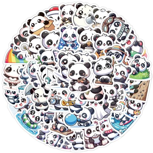 Aufkleber Pack 50 niedliche Panda Aufkleber mit Wasserbechern, Computer Dekoration Aufkleber, wasserdichte kreative Cartoon Ledger Aufkleber Aufkleber Pack 50 niedliche Panda Aufkleber mit Wasserbechern, Computer Dekoration Aufkleber, wasserdichte kreative Cartoon Ledger Aufkleber von YiYaO