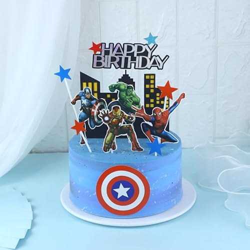 Cake Toppers,Superheld Tasse Kuchen Toppers 11 Stück Superheld Kuchen Cupcake Topper für Kinder Baby Party Geburtstag Party Kuchen Dekoration von YiYaO