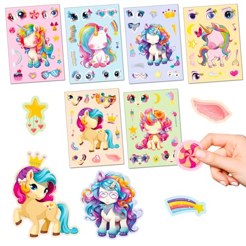 Einhorn Aufkleber, Regenbogen Pferd Aufkleber, kleine Tier Puzzle Aufkleber, Kinder frühe Bildung Gesicht ändern Aufkleber, Baby Puzzle DIY frühe Bildung Puzzle Aufkleber Einhorn Aufkleber, Regenbogen Pferd Aufkleber, kleine Tier Puzzle Aufkleber, Kinder frühe Bildung Gesicht ändern Aufkleber, Baby Puzzle DIY frühe Bildung Puzzle Aufkleber von YiYaO