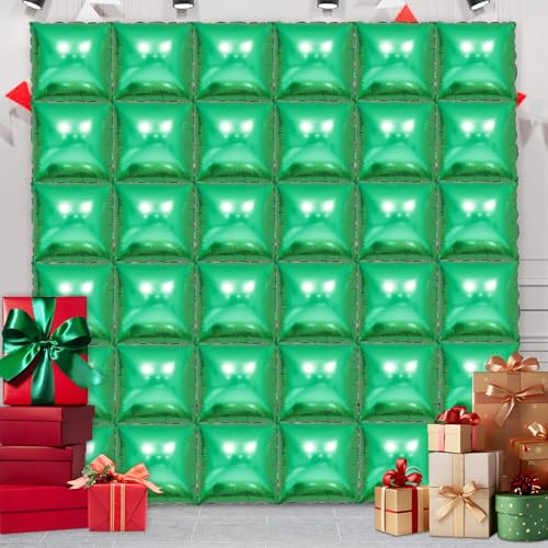 36 Stück XL Grüner Quadratischer Folienballon Wand Bildschirm Doppelseitig Quadratisch Ballon Bildschirm Tunnel Bogen Kit Mylar Quadratische Ballons für Baby Shower Abschlussball Geburtstag Party von YiYou