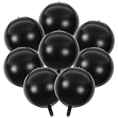 Schwarze runde Folienballons, 55,9 cm, 4D Schwarz Mylar Orbz Runde Ballons, 8 Stück Set, Geburtstag Absolventen Hochzeitstag Ruhestand Party Dekorationen Schwarze runde Folienballons, 55,9 cm, 4D Schwarz Mylar Orbz Runde Ballons, 8 Stück Set, Geburtstag Absolventen Hochzeitstag Ruhestand Party Dekorationen von YiYou