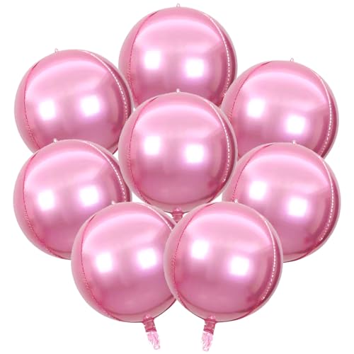 YiYou Gold Runde Folienballons 55.9 cm 4D Mylar Orbz 8 Stück Set Party Dekorationen (Rosa) von YiYou