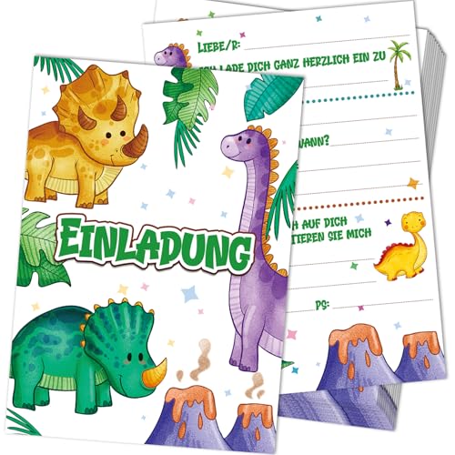 YianHien 12x Dino Einladungskarten Kindergeburtstag für Junge und Mädchen, Dinosaurier Einladung zum Kinder Geburtstag, Dino Geburtstag Kinderparty Einladungskarten, Kinder Geburtstagseinladungen YianHien 12x Dino Einladungskarten Kindergeburtstag für Junge und Mädchen, Dinosaurier Einladung zum Kinder Geburtstag, Dino Geburtstag Kinderparty Einladungskarten, Kinder Geburtstagseinladungen von YianHien