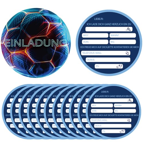 YianHien Fussball Einladungskarten Kindergeburtstag Junge, Einladungskarten Geburtstag zum Kinder Geburtstagsparty für Fußballfans Jungen und Mädchen, Coole Einladungskarten Fussball Jungen, 12 Stück YianHien Fussball Einladungskarten Kindergeburtstag Junge, Einladungskarten Geburtstag zum Kinder Geburtstagsparty für Fußballfans Jungen und Mädchen, Coole Einladungskarten Fussball Jungen, 12 Stück von YianHien