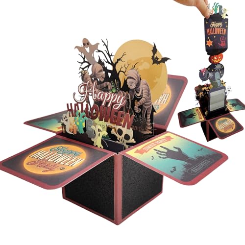 YianHien Pop-up Halloween Karte, 3D Halloween Themenparty Glückwunschkarte mit Umschlag für Familie Freunde Kollegen Liebhaber, Exquisit Klappkarte Halloween-Geschenke Grußkarte für Halloween YianHien Pop-up Halloween Karte, 3D Halloween Themenparty Glückwunschkarte mit Umschlag für Familie Freunde Kollegen Liebhaber, Exquisit Klappkarte Halloween-Geschenke Grußkarte für Halloween von YianHien