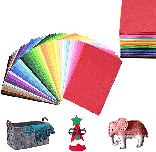 80Stk Filz Stoff, 40 Farben Bunter Filzstoff, 20 x 30 cm Bastelfilz Farbig Filz Blätter Polyester Felt Fabric, Kinder Vliesstoff Stoff Filzplatten für DIY Handwerk Nähen Manuelles Scrapbooking von Yibang