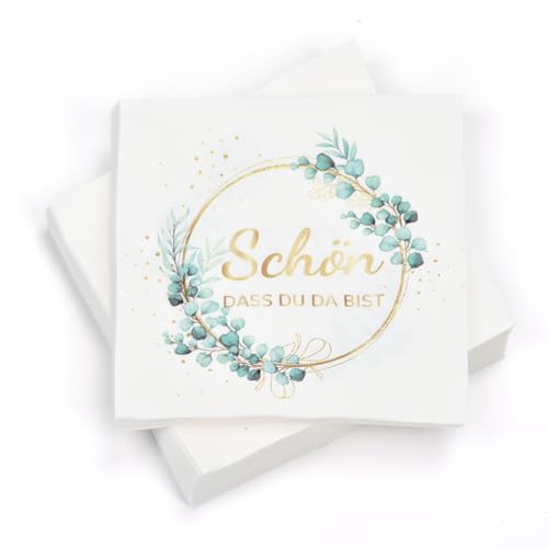 100 Stück Servietten Konfirmation Deko Taufe Deko Kommunion Deko Herbst Deko Hochzeit Deko Servietten Schön Dass Du Da Bist Eukalyptus Grün Deko, 33 * 33 Cm 100 Stück Servietten Konfirmation Deko Taufe Deko Kommunion Deko Herbst Deko Hochzeit Deko Servietten Schön Dass Du Da Bist Eukalyptus Grün Deko, 33 * 33 Cm von Yibat