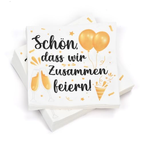 100 Stück Servietten Party Deko Tischdeko Geburtstag Herbst Servietten, Schön Dass Wir Zusammen Feiern, Servietten Geburtstag & Weihnachten 33 X 33 cm 100 Stück Servietten Party Deko Tischdeko Geburtstag Herbst Servietten, Schön Dass Wir Zusammen Feiern, Servietten Geburtstag & Weihnachten 33 X 33 cm von Yibat