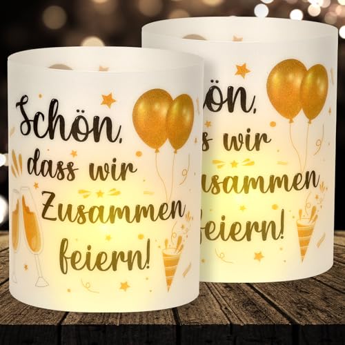 16 Windlicht Tischdeko, Deko Geburtstag, Party Deko, Tischdeko Geburtstag,Deko Geburtstag, Schön DASS Du Da Bist, Geeignet für Teelichter oder Kerzen,für Frauen Männer Mädchen Jungen von Yibat