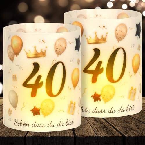 16 Windlicht Tischdeko 40 Geburtstag, Deko 40. Geburtstag Mann Frau, Schön DASS Du Da Bist, 40 Jahre Happy Birthday Tischdeko Schwarz Gold, Geeignet für Teelichter oder Kerzen 16 Windlicht Tischdeko 40 Geburtstag, Deko 40. Geburtstag Mann Frau, Schön DASS Du Da Bist, 40 Jahre Happy Birthday Tischdeko Schwarz Gold, Geeignet für Teelichter oder Kerzen von Yibat