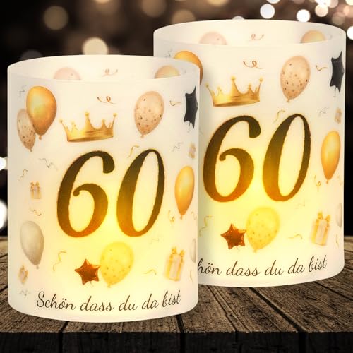 16 Windlicht Tischdeko 60 Geburtstag, Deko 60 Geburtstag Mann Frau, 60 Jahre Happy Birthday Tischdeko, Schön DASS Du Da Bist, Geeignet für Teelichter oder Kerzen 16 Windlicht Tischdeko 60 Geburtstag, Deko 60 Geburtstag Mann Frau, 60 Jahre Happy Birthday Tischdeko, Schön DASS Du Da Bist, Geeignet für Teelichter oder Kerzen von Yibat