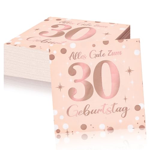 Servietten 30 Geburtstag Frauen, 40 StüCk Party Servietten für 30. Geburtstag Servietten Rosegold Papierserviette Mädchen Party Serviette Papier 2-Lagig für Erwachsene Geburtstag Tischdeko Servietten 30 Geburtstag Frauen, 40 StüCk Party Servietten für 30. Geburtstag Servietten Rosegold Papierserviette Mädchen Party Serviette Papier 2-Lagig für Erwachsene Geburtstag Tischdeko von Yibat