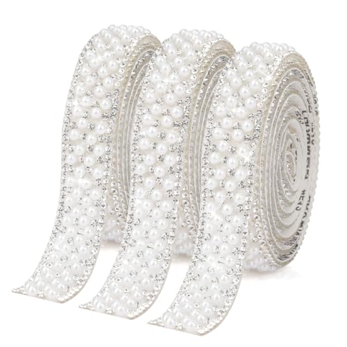 3 Rollen Selbstklebendes Strassband Mit Perlen,Strassband Selbstklebend,Glitzerband Selbstklebend – Glitzer Kristall Band 1.5Cm Breite Für Diy Hochzeitsdeko,Geburtstagsparty Basteln 3 Rollen Selbstklebendes Strassband Mit Perlen,Strassband Selbstklebend,Glitzerband Selbstklebend – Glitzer Kristall Band 1.5Cm Breite Für Diy Hochzeitsdeko,Geburtstagsparty Basteln von Yicelerate