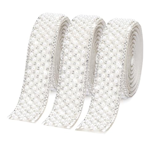 3 Rollen Selbstklebendes Strassband Mit Perlen,Strassband Zum Aufnähen,Pearl Crystal Roll,Selbstklebende – Glitzer Kristall Band 2Cm Breite Für Diy Hochzeitsdeko,Geburtstagsparty Basteln 3 Rollen Selbstklebendes Strassband Mit Perlen,Strassband Zum Aufnähen,Pearl Crystal Roll,Selbstklebende – Glitzer Kristall Band 2Cm Breite Für Diy Hochzeitsdeko,Geburtstagsparty Basteln von Yicelerate