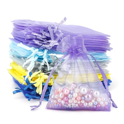8x10 Cm 50 Stück Bunt,Organzasäckchen,Organzasäckchen Klein,Schmuckbeutel,Organzasäckchen,Geschenktüten,Säckchen Zum Befüllen,Kleine Geschenktüten,Mitgebsel Tüten von Yicelerate