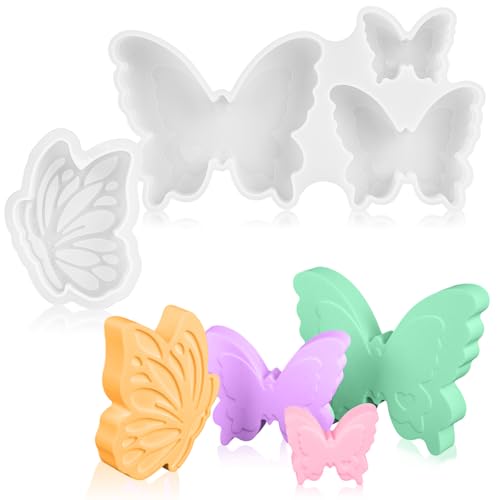 4 Stück Silikonformen Gießformen Schmetterling, 3D Silikonform Schmetterling, Silikonformen Gießformen Frühling, Giessformen Silikon für Kerzen, Duftsteine, Seife, Sojawachs und DIY Handwerk 4 Stück Silikonformen Gießformen Schmetterling, 3D Silikonform Schmetterling, Silikonformen Gießformen Frühling, Giessformen Silikon für Kerzen, Duftsteine, Seife, Sojawachs und DIY Handwerk von Yicenmy