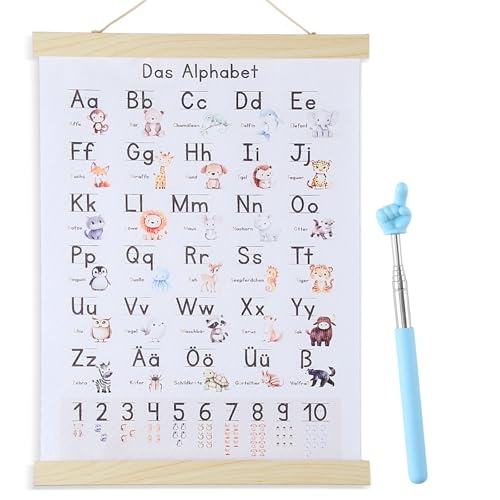 Yicenmy ABC Poster für Kinder 30x40 cm, Alphabet Poster Von A - Z mit Rahmen und Fingerlesestab, Lernposter Grundschule Geeignet für Kindergarten, Vorschule, Grundschule Yicenmy ABC Poster für Kinder 30x40 cm, Alphabet Poster Von A - Z mit Rahmen und Fingerlesestab, Lernposter Grundschule Geeignet für Kindergarten, Vorschule, Grundschule von Yicenmy