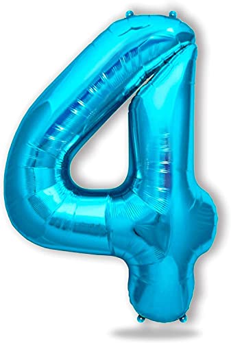 Geburtstagsdeko Folienballon Zahlen Luftballons,40 Zoll Blau Ballons für Geburtstag Party Dekoration von Yicoonuo