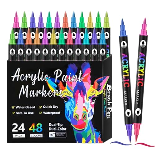 Yidueace Acryl Marker Set | Doppelspitze Stoffmalstifte | Permanente Bastelmarker Zeichenwerkzeuge Für Stein Stoff Papier Yidueace Acryl Marker Set | Doppelspitze Stoffmalstifte | Permanente Bastelmarker Zeichenwerkzeuge Für Stein Stoff Papier von Yidueace