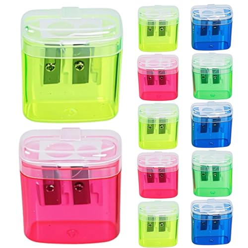 Yidueace Bleistiftspitzer, Manueller Doppelloch Bleistiftspitzer Für Kinder, 12 Stück Handspitzer Mit Aufbewahrungsbox Für Schule Kunst Büro Yidueace Bleistiftspitzer, Manueller Doppelloch Bleistiftspitzer Für Kinder, 12 Stück Handspitzer Mit Aufbewahrungsbox Für Schule Kunst Büro von Yidueace