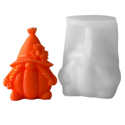 Yidueace Halloween Silikonformen - 3D Kürbis Gnom Form,Wiederverwendbare Form Für Seifenherstellung Harzkunst Kuchenlollies Hochzeitsmitbringsel von Yidueace