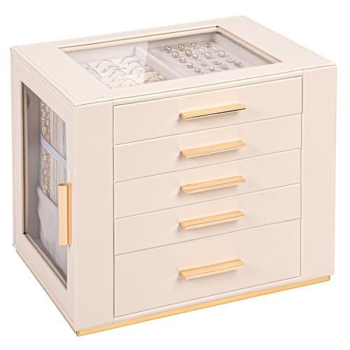 Yieseang Schmuckkästchen Mädchen, Schmuckaufbewahrung Groß,Schmuck Organizer Schublade,Schmuckkasten mit Glasdeckel,Jewelry Box für Ohrringe,Uhren,Ringe,Schmuckschatulle für Weihnachten,Valentinstag Yieseang Schmuckkästchen Mädchen, Schmuckaufbewahrung Groß,Schmuck Organizer Schublade,Schmuckkasten mit Glasdeckel,Jewelry Box für Ohrringe,Uhren,Ringe,Schmuckschatulle für Weihnachten,Valentinstag von Yieseang