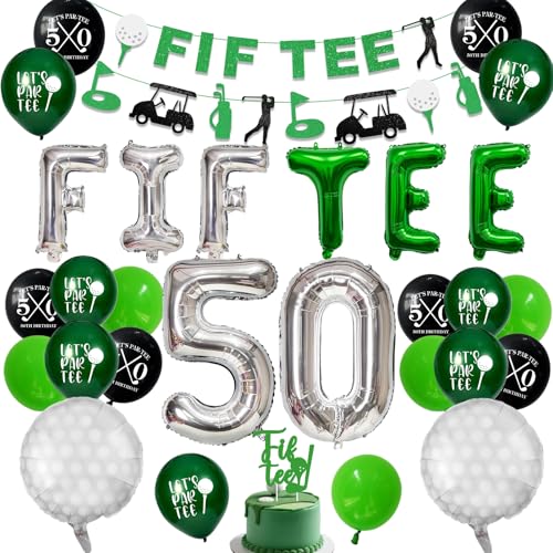 50 Geburtstag Dekorationen, Golf 50 Geburtstag Party Dekoration Thema für Männer Happy Birthday Decor Banner Set Langlebige 50 Zahlenballons 50 Geburtstag Dekorationen, Golf 50 Geburtstag Party Dekoration Thema für Männer Happy Birthday Decor Banner Set Langlebige 50 Zahlenballons von Yifvhn