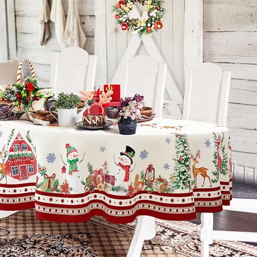 Ovale Weihnachtstischdecke, Weihnachtsmann, Schneemann, Schneeflocke, Lebkuchenmann, Weihnachten, Polyester, wasserdicht, knitterfrei, langlebig, Tischdecke für Urlaub, Küche, Winter und Ovale Weihnachtstischdecke, Weihnachtsmann, Schneemann, Schneeflocke, Lebkuchenmann, Weihnachten, Polyester, wasserdicht, knitterfrei, langlebig, Tischdecke für Urlaub, Küche, Winter und von Yighty