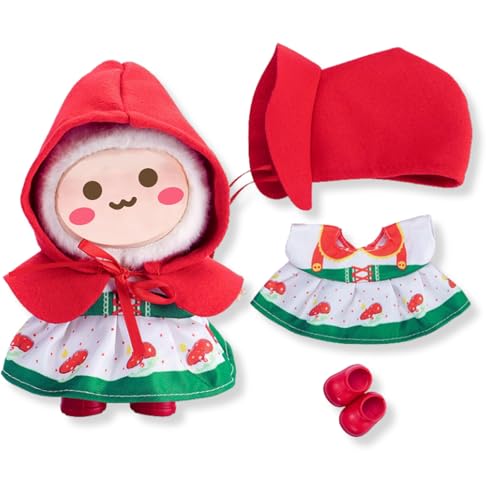 17cm Puppen Kleidung Set für Monster Plüsch, Kinder DIY Monster Keychain Doll Kostüm mit Zubehör（Hut, Outfit,Schuhe für Geschenke,Halloween,Karneval,Weihnachten(Generation 1/2/3) Schwarz von Yigoo