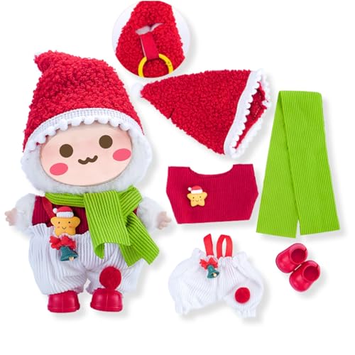 17cm Puppen Kleidung Set für Monster Plüsch, Kinder DIY Monster Keychain Doll Kostüm mit Zubehör（Schals,Hut,Outfit,Schuhe für Geschenke,Halloween,Karneval,Weihnachten(Generation 1/2/3) A2 von Yigoo