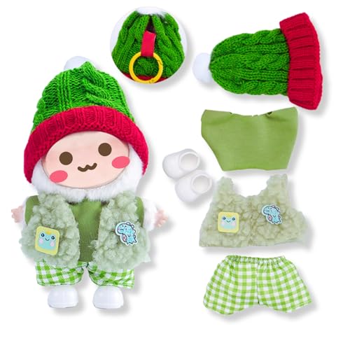 17cm Puppen Kleidung Set für Monster Plüsch, Kinder DIY Monster Keychain Doll Kostüm mit Zubehör（Schals,Hut,Outfit,Schuhe für Geschenke,Halloween,Karneval,Weihnachten(Generation 1/2/3) A3 von Yigoo