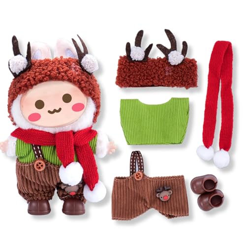 17cm Puppen Kleidung Set für Monster Plüsch, Kinder DIY Monster Keychain Doll Kostüm mit Zubehör（Schals,Hut,Outfit,Schuhe für Geschenke,Halloween,Karneval,Weihnachten(Generation 1/2/3) A3 von Yigoo