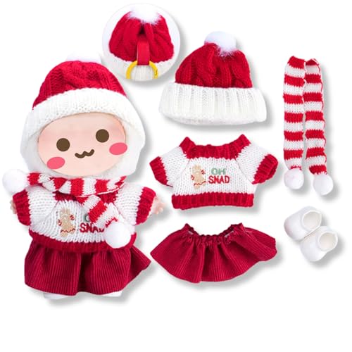 17cm Puppen Kleidung Set für Monster Plüsch, Kinder DIY Monster Keychain Doll Kostüm mit Zubehör（Schals,Hut,Outfit,Schuhe für Geschenke,Halloween,Karneval,Weihnachten(Generation 1/2/3) A4 von Yigoo