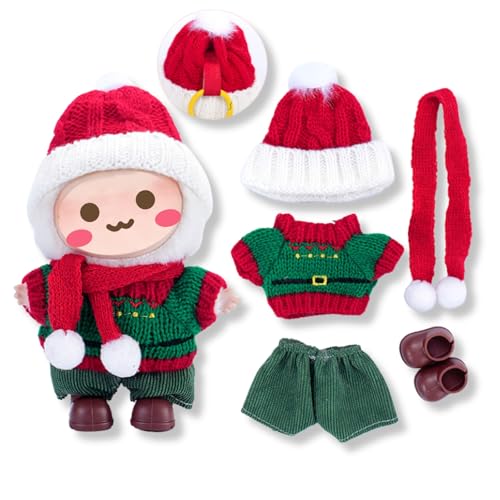 17cm Puppen Kleidung Set für Monster Plüsch, Kinder DIY Monster Keychain Doll Kostüm mit Zubehör（Schals,Hut,Outfit,Schuhe für Geschenke,Halloween,Karneval,Weihnachten(Generation 1/2/3) A4 von Yigoo
