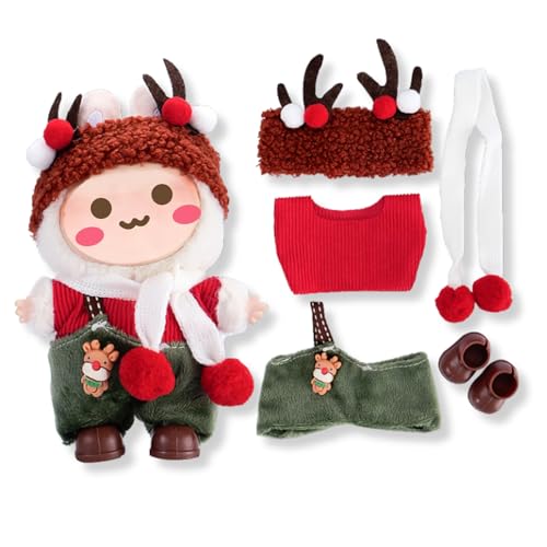 17cm Puppen Kleidung Set für Monster Plüsch, Kinder DIY Monster Keychain Doll Kostüm mit Zubehör（Schals,Hut,Outfit,Schuhe für Geschenke,Halloween,Karneval,Weihnachten(Generation 1/2/3) A4 von Yigoo