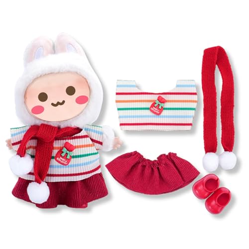 17cm Puppen Kleidung Set für Monster Plüsch, Kinder DIY Monster Keychain Doll Kostüm mit Zubehör（Schals,Outfit,Schuhe für Geschenke,Halloween,Karneval,Weihnachten(Generation 1/2/3) A2 von Yigoo