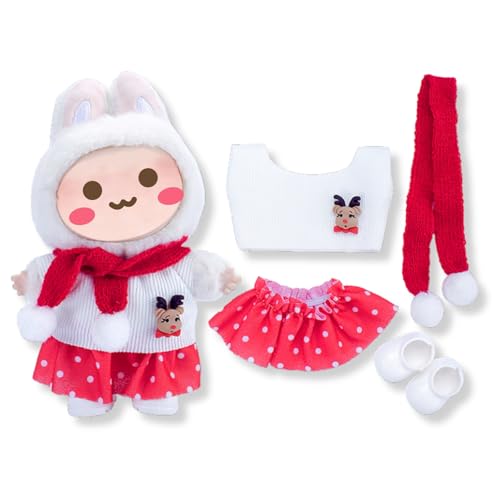17cm Puppen Kleidung Set für Monster Plüsch, Kinder DIY Monster Keychain Doll Kostüm mit Zubehör（Schals,Outfit,Schuhe für Geschenke,Halloween,Karneval,Weihnachten(Generation 1/2/3) A3 von Yigoo