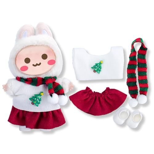 17cm Puppen Kleidung Set für Monster Plüsch, Kinder DIY Monster Keychain Doll Kostüm mit Zubehör（Schals,Outfit,Schuhe für Geschenke,Halloween,Karneval,Weihnachten(Generation 1/2/3) A4 von Yigoo